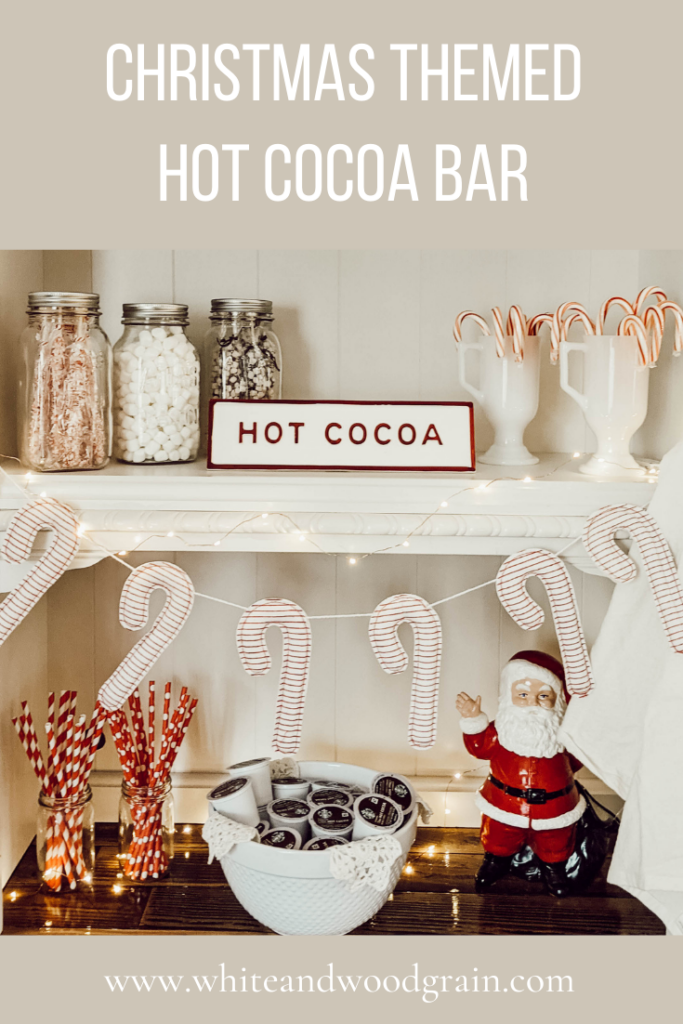 Christmas themed hot cocoa bar